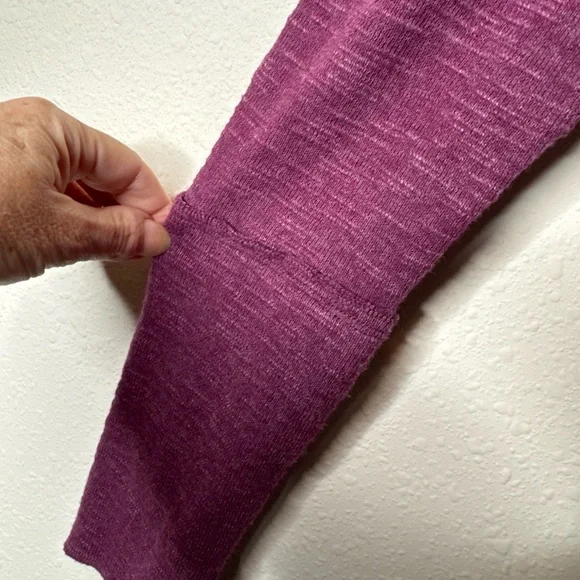 Free People We the Free Split Back Funnel Neck Top Plum Purple Knit Size s - Picture 4 of 12